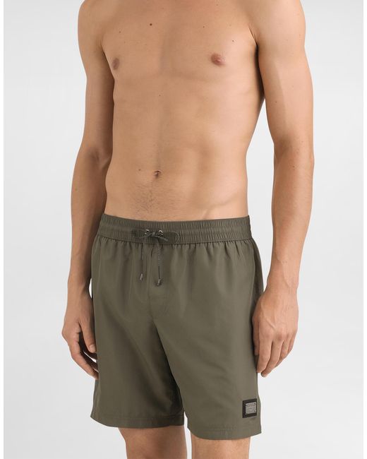 Dolce & Gabbana Green Medium Swim Boxer Shorts for men