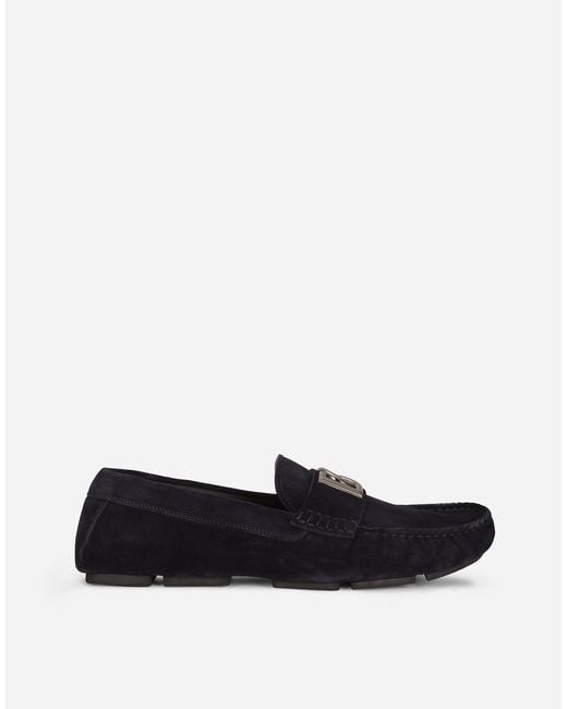 Dolce & Gabbana White Suede Driver Shoes for men