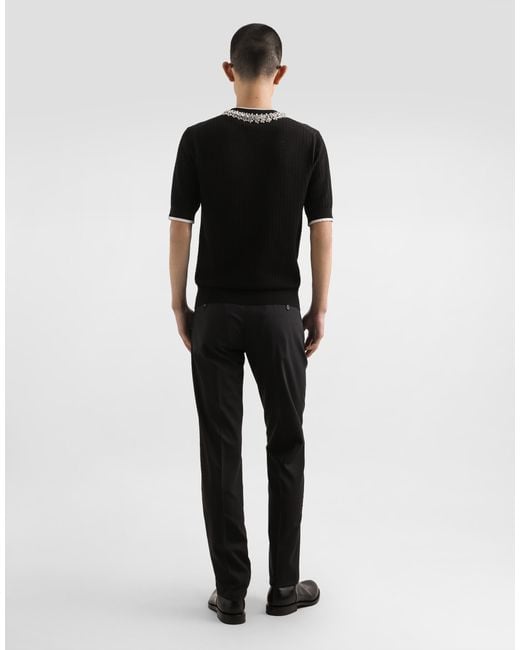 メンズ Dolce & Gabbana コットン クルーネック プルオーバー Black