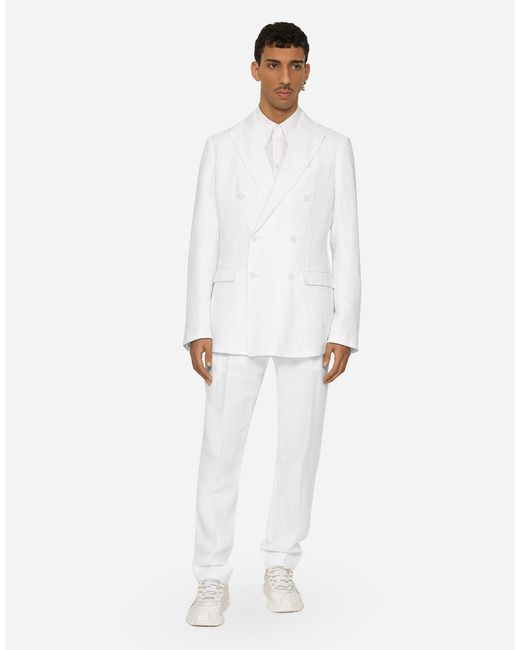 メンズ Dolce & Gabbana パンツ リネン White