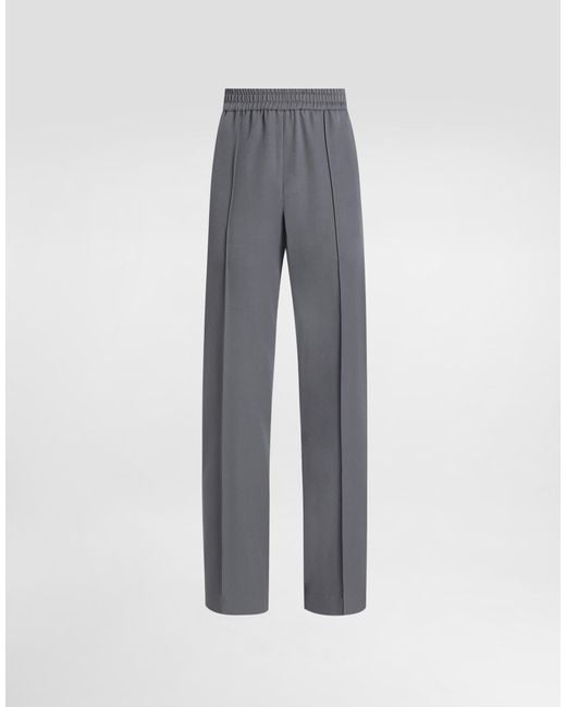 Dolce & Gabbana Wool Gabardine Trousers Gray