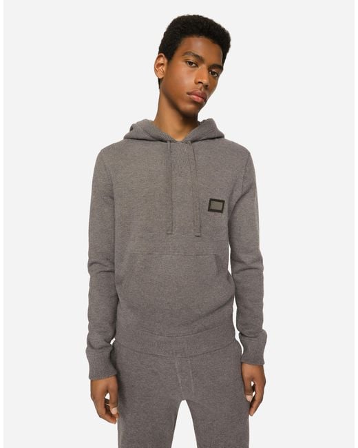 メンズ Dolce & Gabbana フード付きセーター ウール＆カシミア Gray