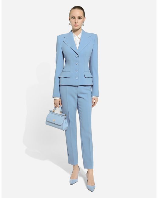 Dolce & Gabbana ウールクレープ テイラードパンツ Blue