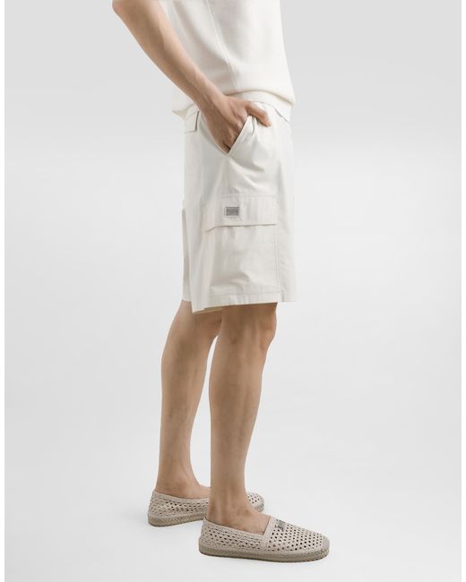 Dolce & Gabbana Cargo-Bermudas Aus Baumwolle in White für Herren