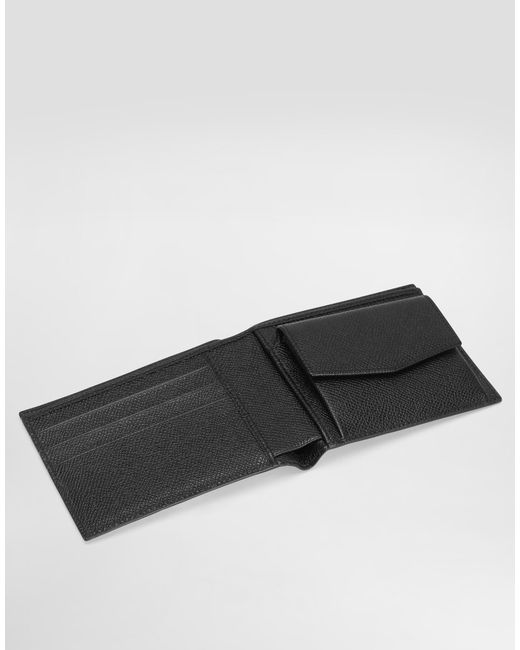 Dolce & Gabbana White Majolica-Print Calfskin Wallet for men