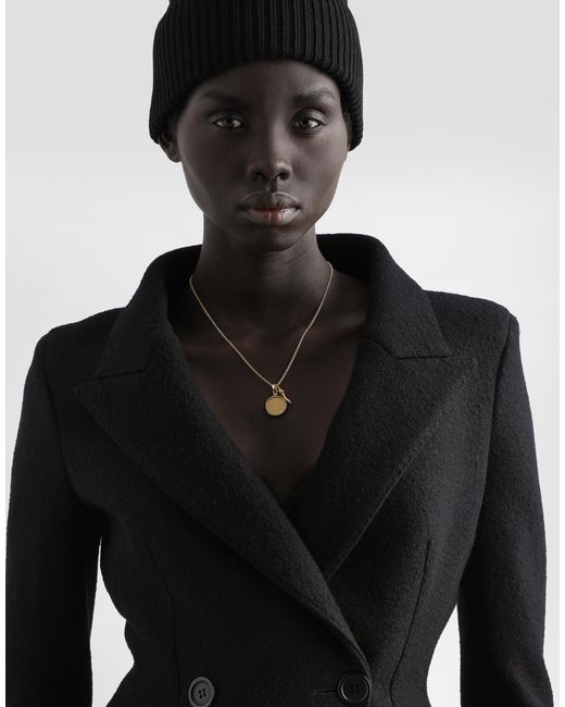 Dolce & Gabbana Black Double-Breastedwool Coat
