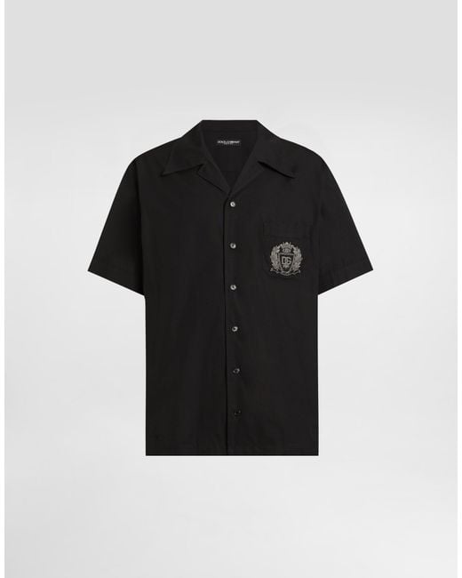 Dolce & Gabbana Hawaii Cotton Shirt in Black für Herren