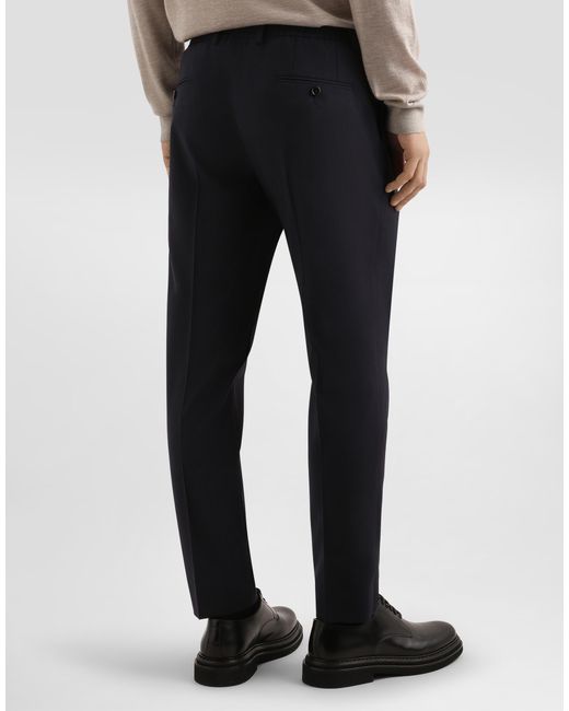 Dolce & Gabbana Blue Wool Blend Trousers for men