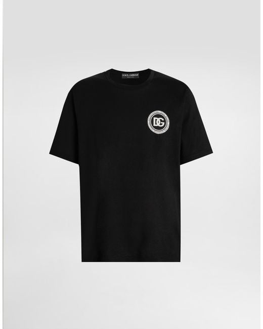 Dolce & Gabbana Jersey T-Shirt With Patch in Black für Herren