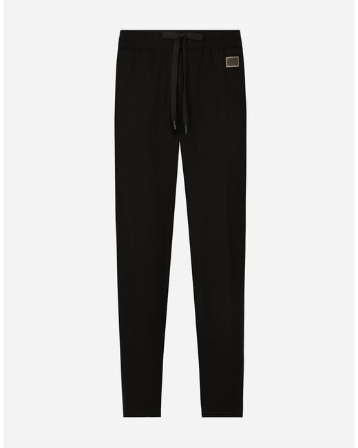 Dolce & Gabbana Black Jersey Jogging Pants for men
