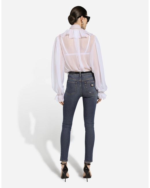 Dolce & Gabbana Blue Skinny Cotton Denim Audrey Jeans