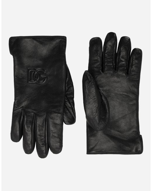 Dolce & Gabbana Handschuhe Aus Nappaleder in Black für Herren