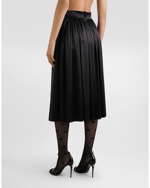 Dolce & Gabbana Black Skirt With Metal Logo