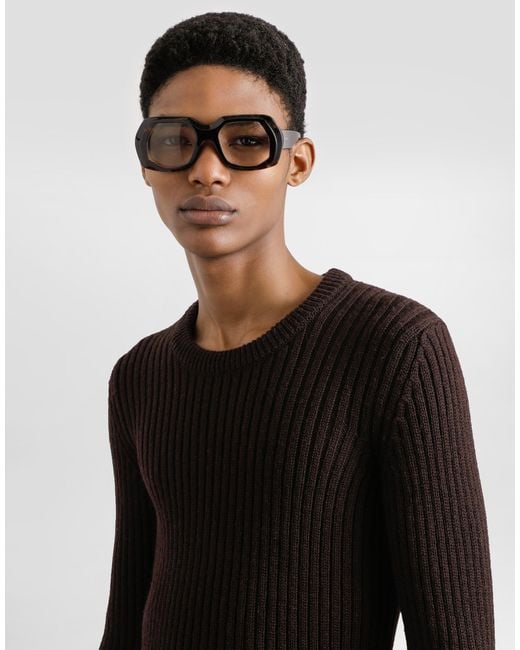 メンズ Dolce & Gabbana Ribbedwool Pullover Black