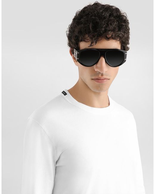 Dolce & Gabbana White Long Sleeve Cotton T-Shirt for men