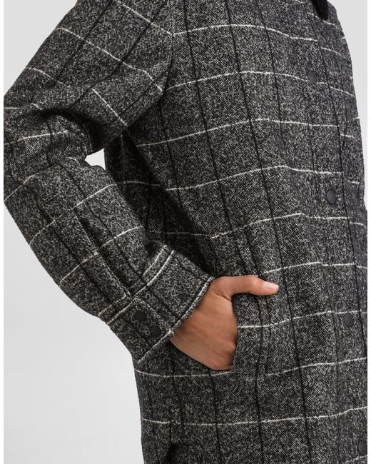 Dolce & Gabbana Black Checked Corduroy-Collar Jacket