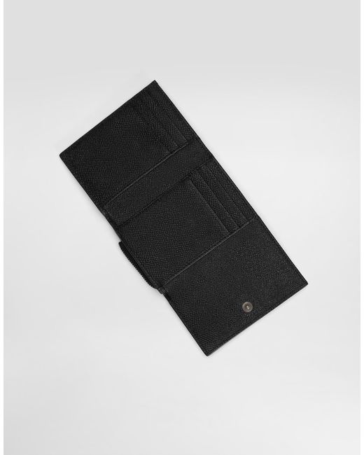 Dolce & Gabbana White Calfskin French-Flap Wallet With Logo Tag for men