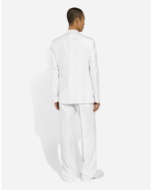 Polo De Seda Con Inscripción Dolce & Gabbana de hombre de color White