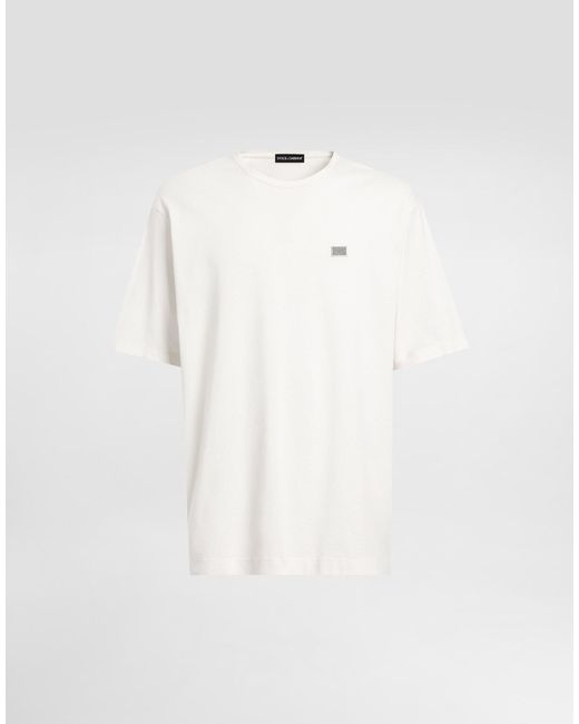 Dolce & Gabbana White Cotton T-Shirt With Tag for men
