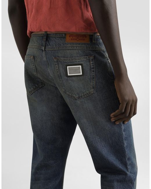 Dolce & Gabbana Blue Denim Trousers for men