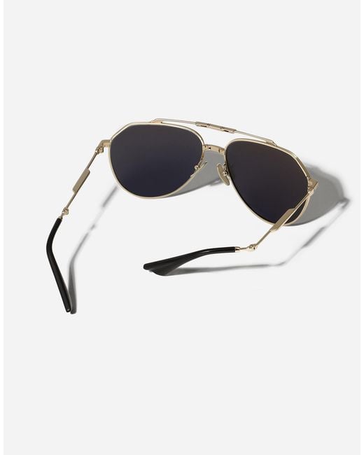 Dolce & Gabbana Gray Stefano Pilot-Frame Sunglasses for men
