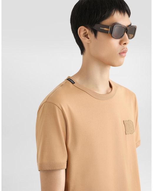 Dolce & Gabbana Cotton T-Shirt With Patch in White für Herren