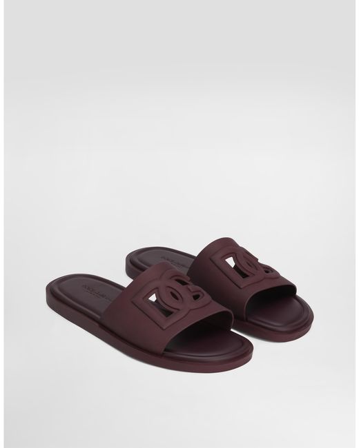 Dolce & Gabbana Rubber Beachwear Slides in Purple für Herren