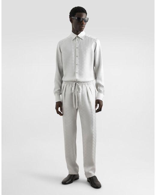 Dolce & Gabbana White Dg Logo Jacquard Jogging Trousers for men