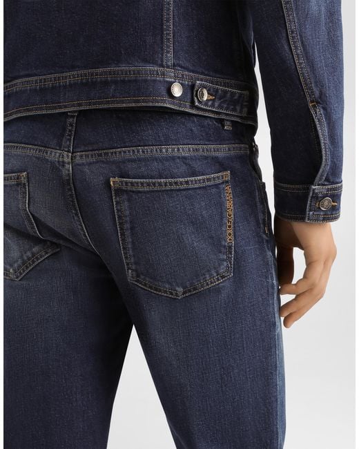 Dolce & Gabbana Blue Denim Trousers for men