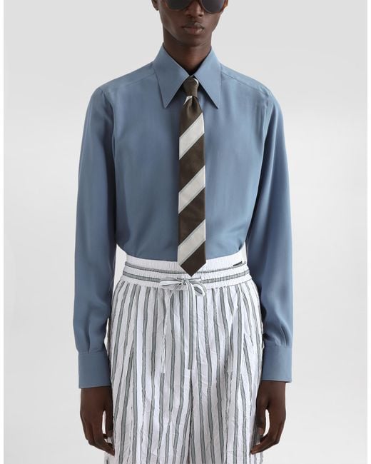 Dolce & Gabbana White Striped Tie for men