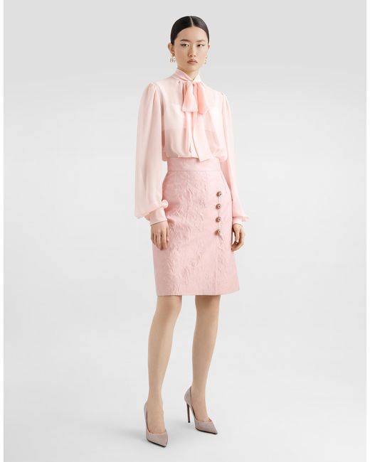 Dolce & Gabbana Pink Silk Georgette Top