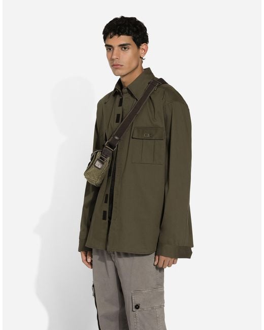 Dolce & Gabbana Green Cotton Shirt With Pockets for men