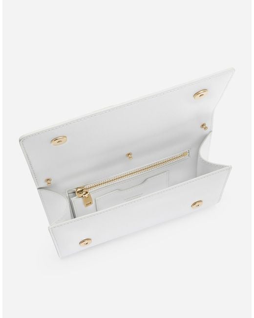Clutch 3.5 de piel con logo Dolce & Gabbana de color White