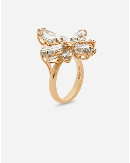 Dolce & Gabbana Metallic Butterfly Earrings 18-Carat And Aquamarine