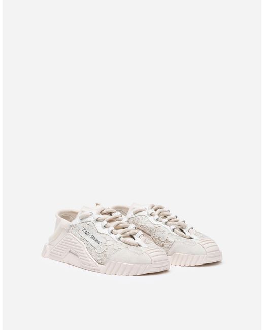dolce and gabbana ns1 sneakers in mixed materials
