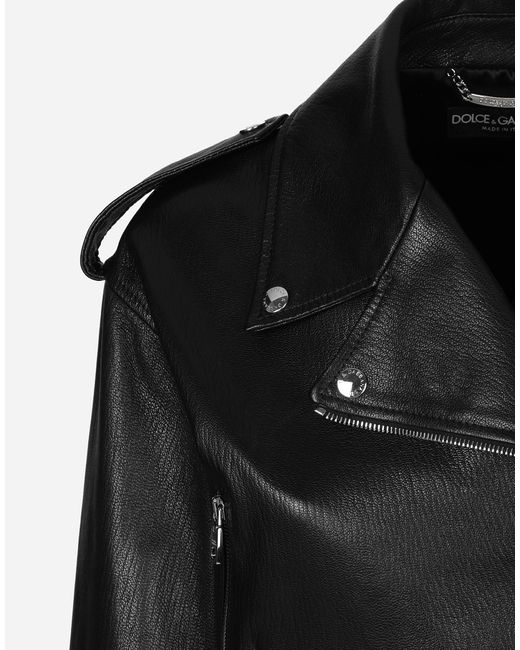 Dolce & Gabbana Black Leather Jackets
