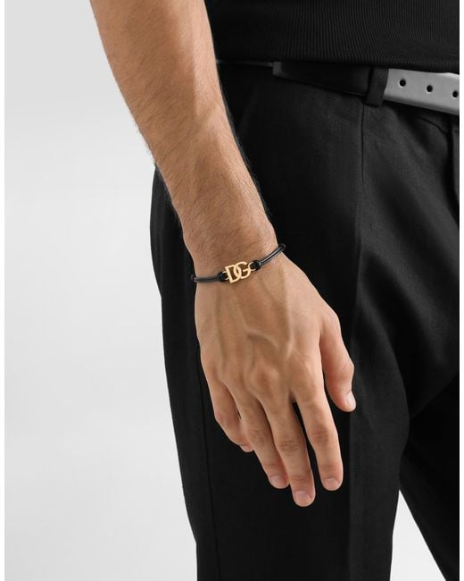 Dolce & Gabbana Blue Cord Bracelet With Dg Logo for men