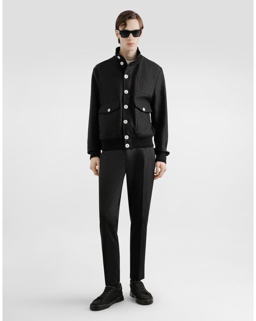 Dolce & Gabbana Black Multi-Pocket Button-Up Jacket for men