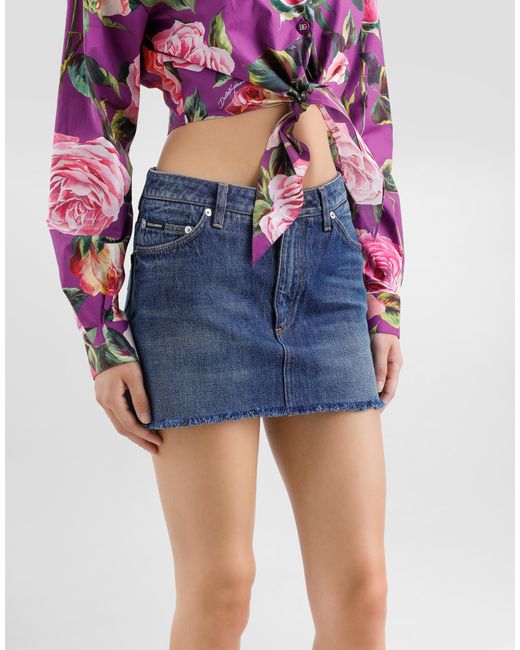 Dolce & Gabbana Blue Denim Miniskirt