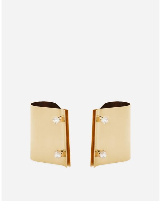 Dolce & Gabbana Natural Steife Manschetten Aus Metall Mit Strassknöpfen