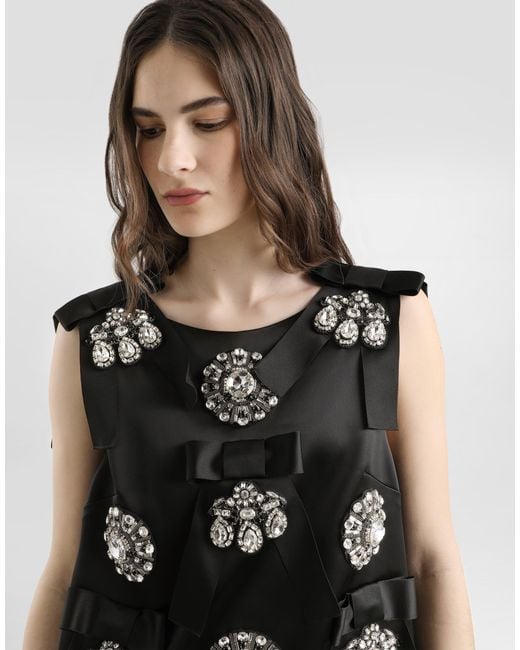 Dolce & Gabbana Black Dress With Embroidery