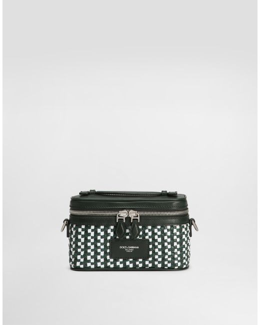 メンズ Dolce & Gabbana Atene Crossbody Minibag With Woven Leather Multicolor