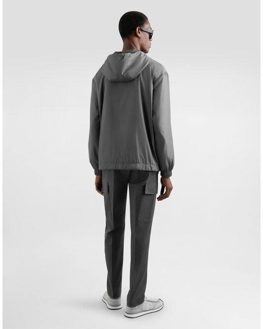 Dolce & Gabbana Sportliche Jacke Mit Kapuze Aus Technischem Gewebe in Gray für Herren