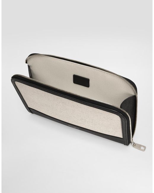 Dolce & Gabbana Multicolor Salt&Pepper Calfskin Atene Clutch Bag for men