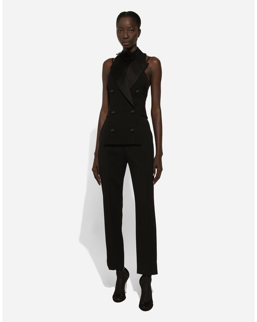 Dolce & Gabbana ダブルブレストベスト ウールギャバジン Black