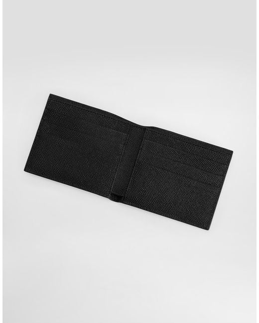 Dolce & Gabbana White Calfskin Bifold Wallet With Logo Tag for men