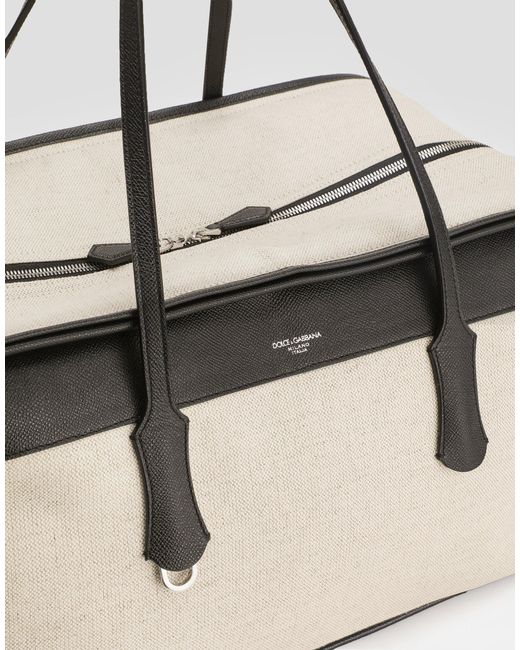 Dolce & Gabbana Natural Salt&Pepper Calfskin Atene Handbag for men