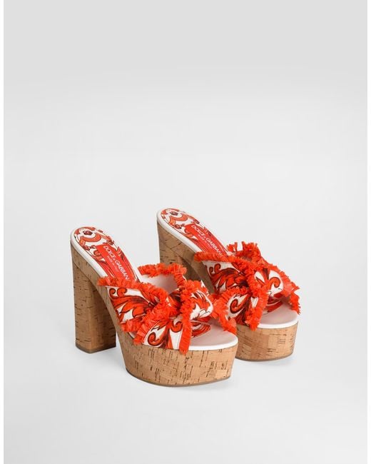 Dolce & Gabbana Red Sandalo Zoccolo
