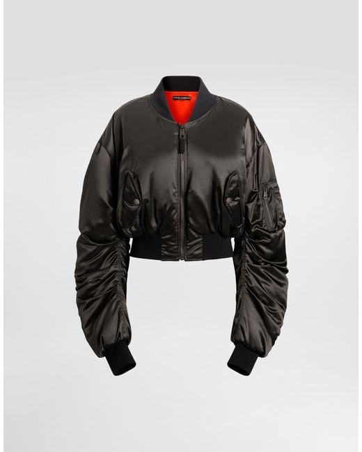 Dolce & Gabbana Black Oversized Nylon Canvas Jacket