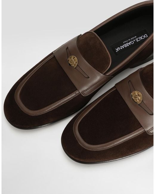 Dolce & Gabbana White Split Calfskin Slipper for men